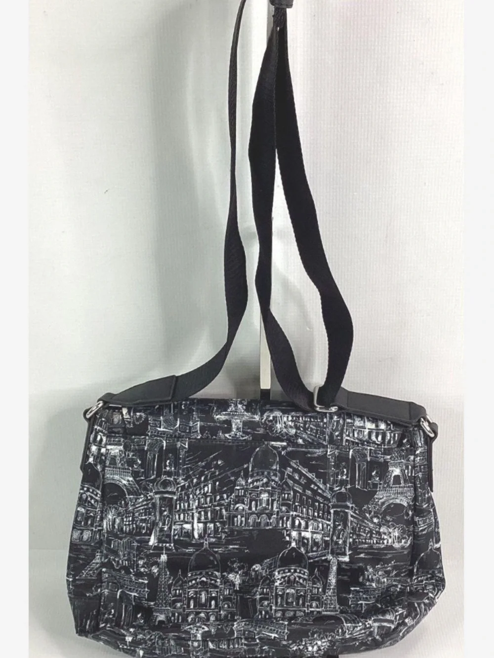Karl Lagerfeld Black & White Architectural Print Messenger Bag